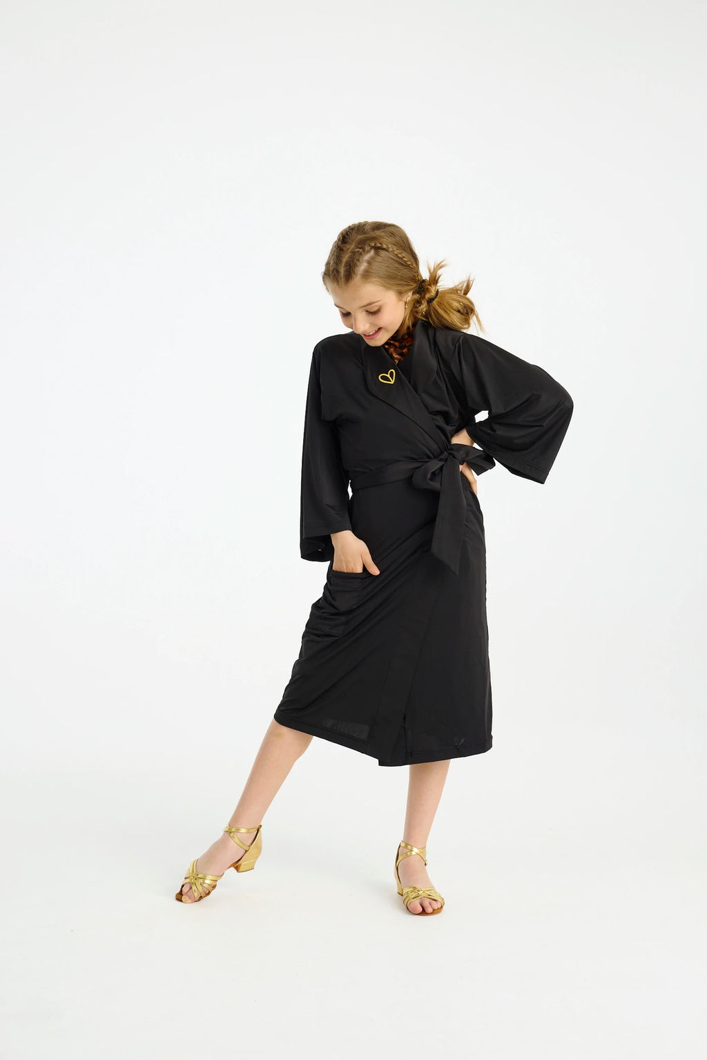 Athena Kimono - Kids - Black