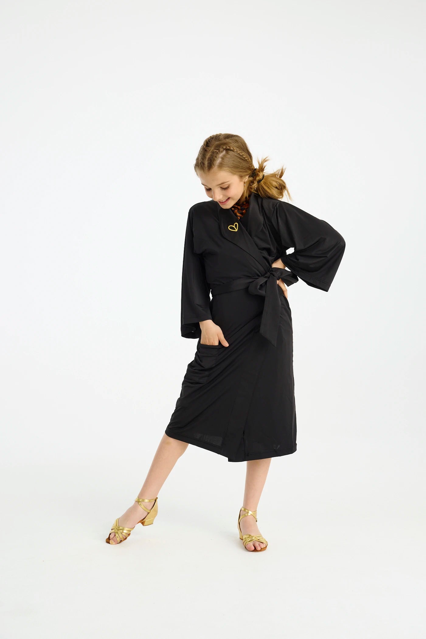 Athena Kimono - Kids - Black